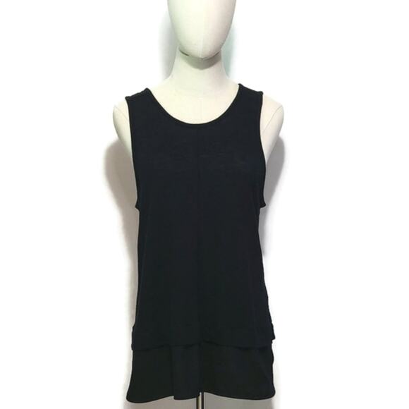 J Crew Scoop Neck Sleeveless Black Tiered Tunic Top Size Classic L - Picture 9 of 13